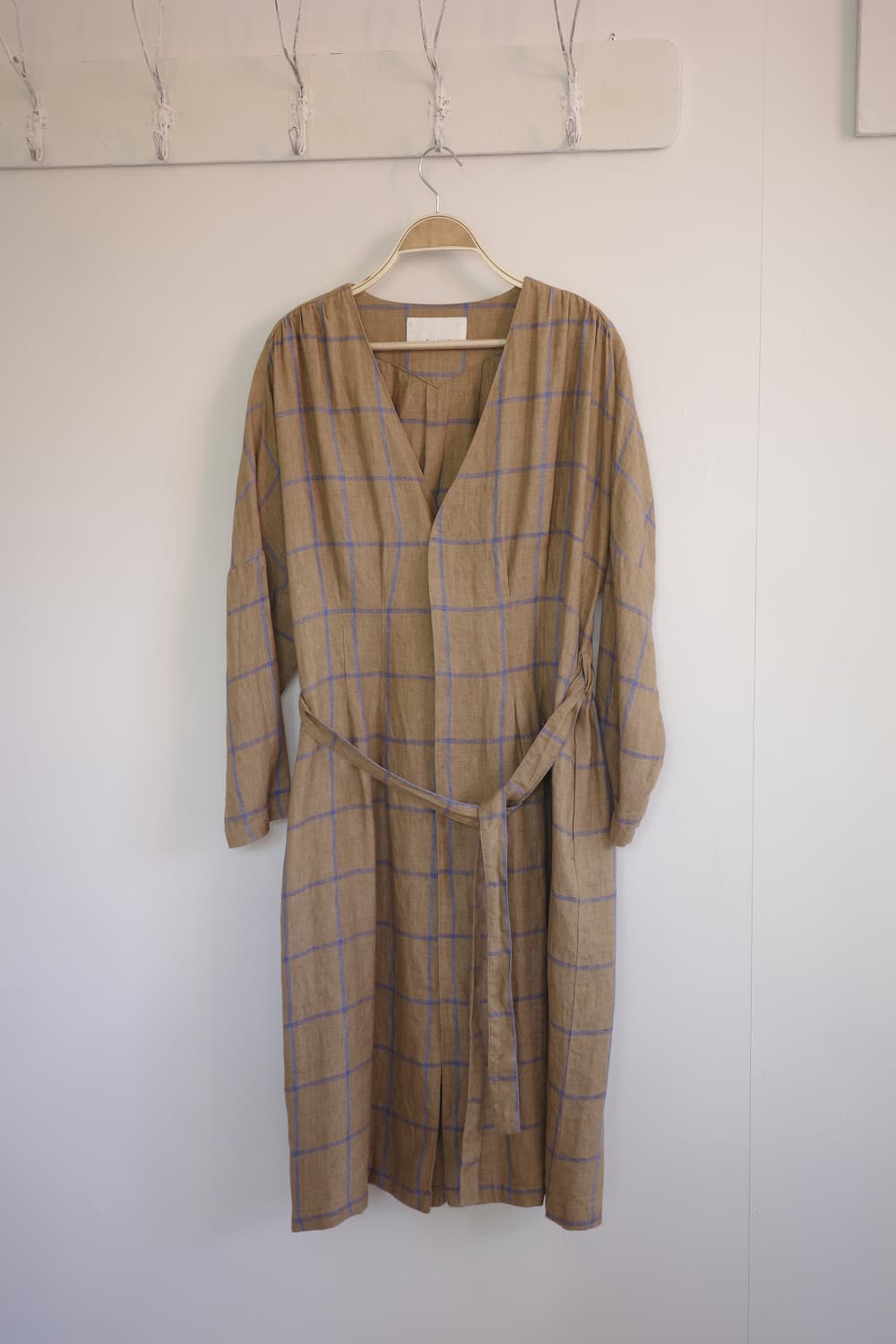 일본 빈티지 린넨 롱 로브 원피스 (벨트 세트) 상품이미지2