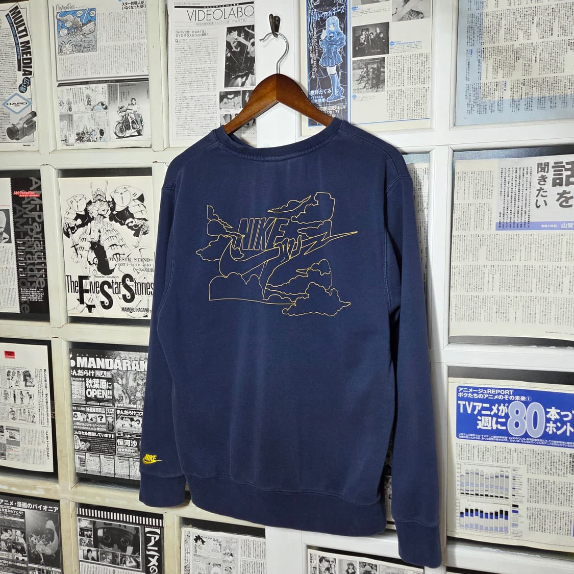 나이키 네이비 패치 빅 프린팅 맨투맨 상품이미지1