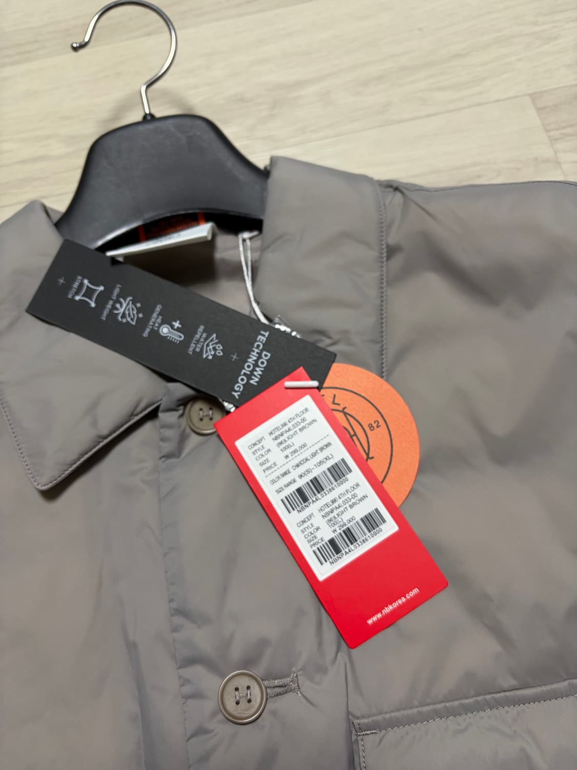 뉴발란스x호텔990 구스다운 패딩 셔츠 자켓 라이트 브라운 L 판매 상품이미지2