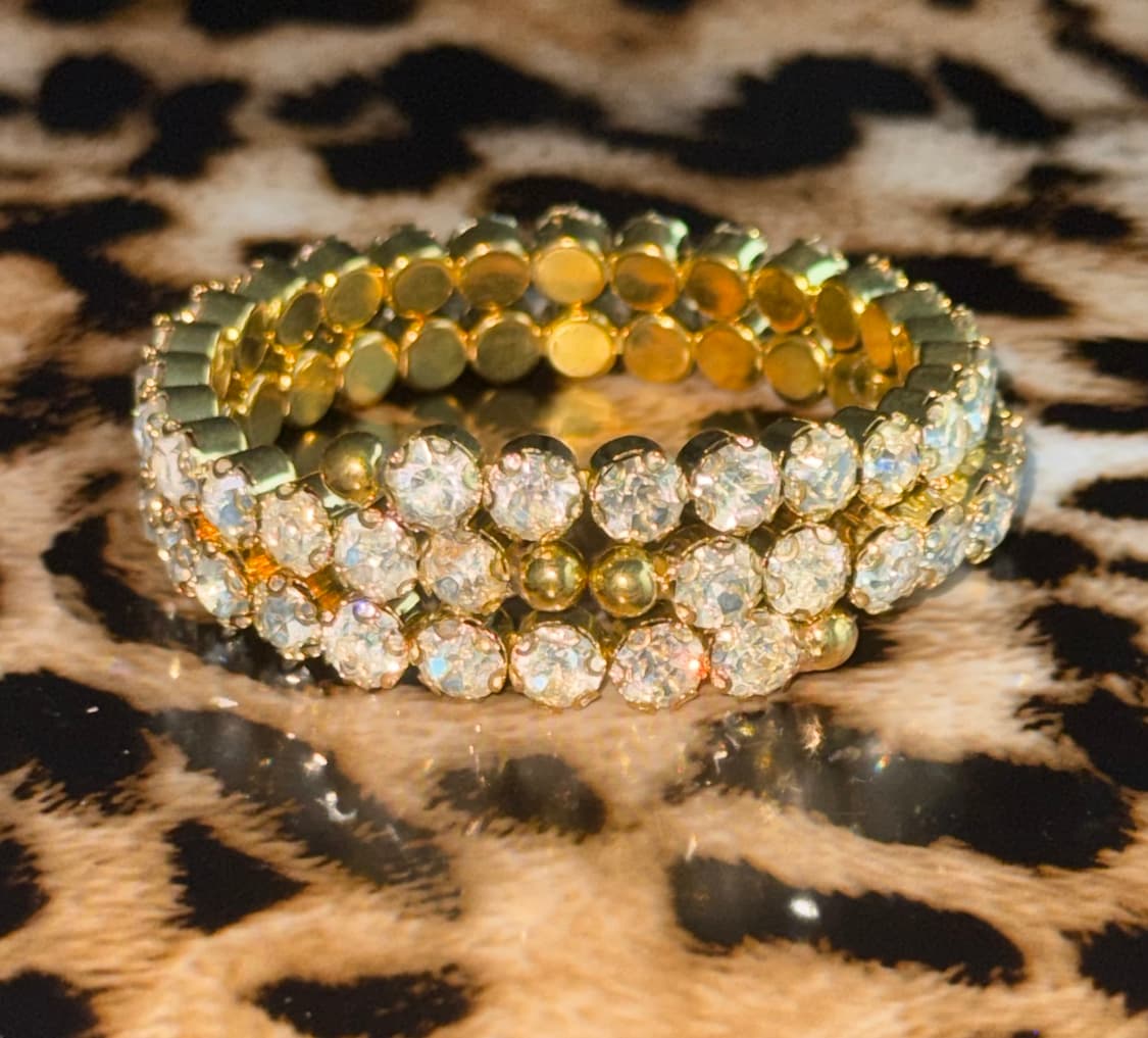 일본 시부야 갸루 골드 큐빅 뱅글 팔찌 세트 상품이미지1