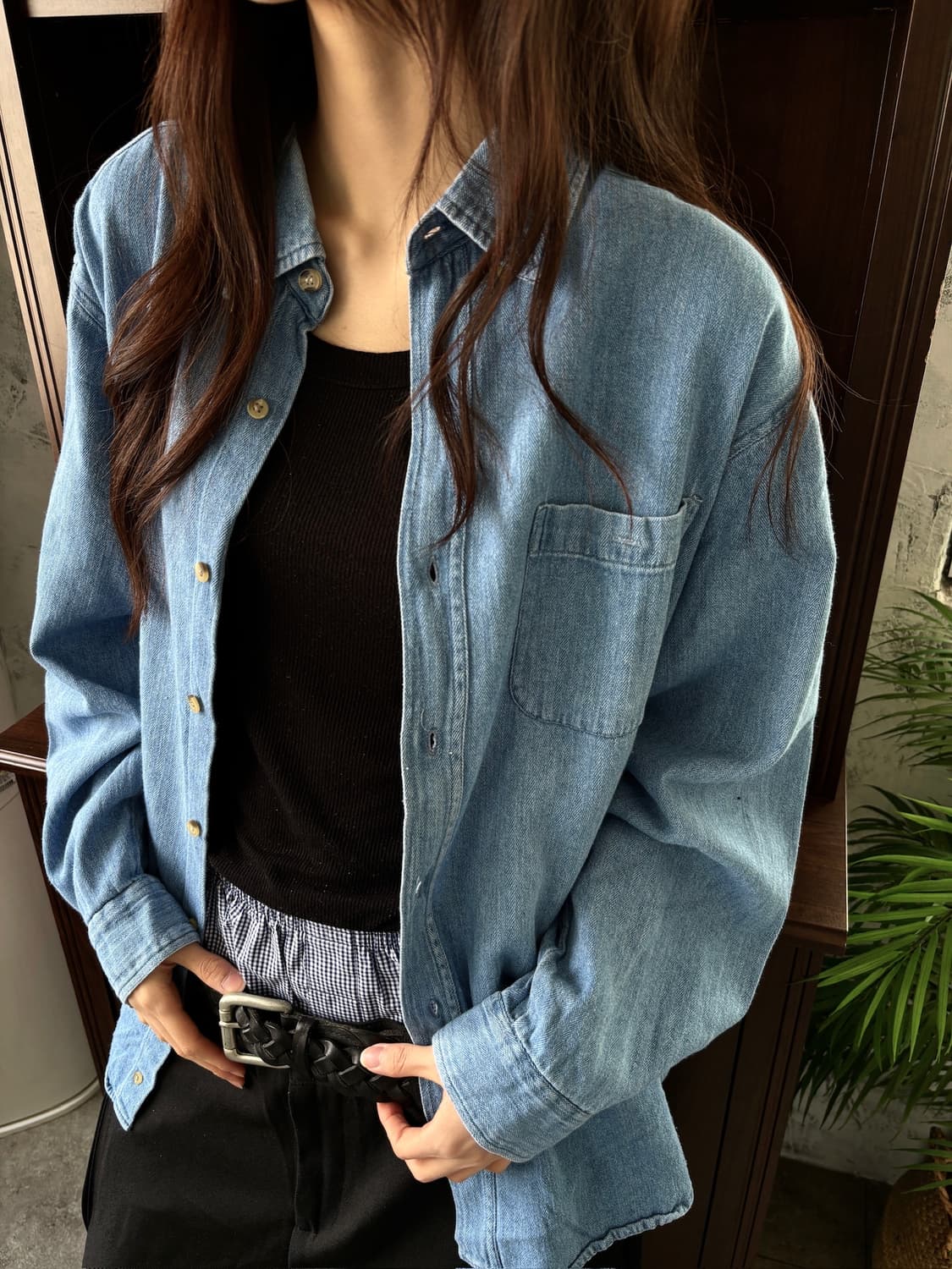 빈티지 데님 셔츠 상품이미지3