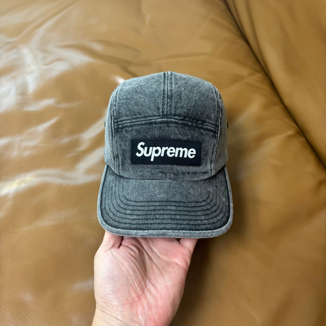 Supreme 슈프림 22fw 워시드 데님 블랙 캠프캡 모자 상품이미지3