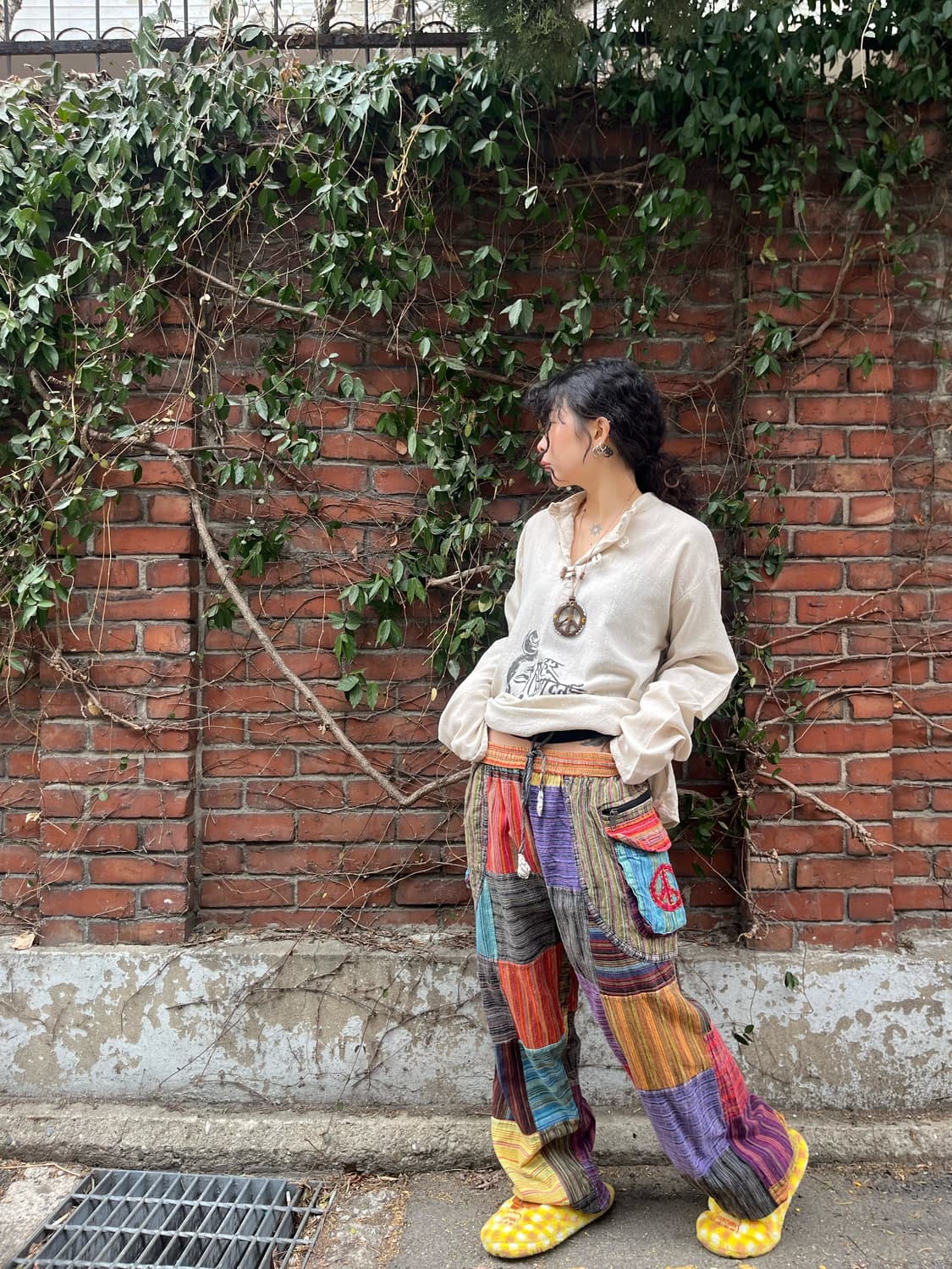 히피 패턴 패치워크 팬츠 상품이미지2