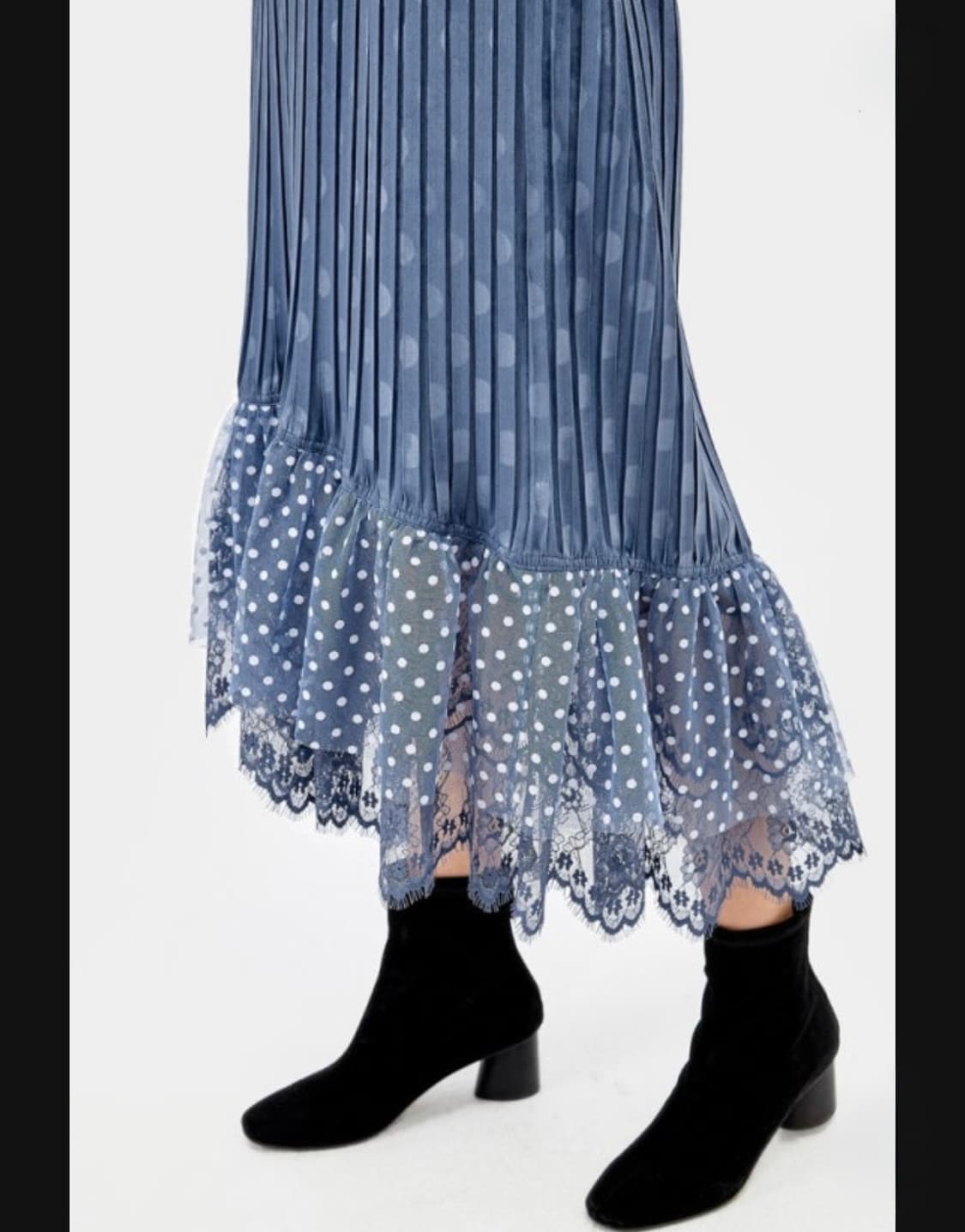 o2nd 오즈세컨 도트 플리츠 밴딩 스커트 상품이미지7