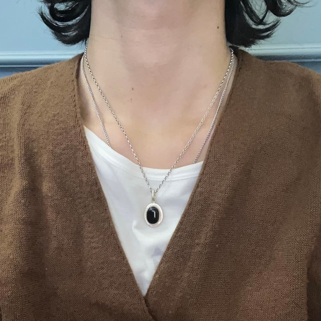 70s ONYX SILVER NECKLACE 상품이미지6