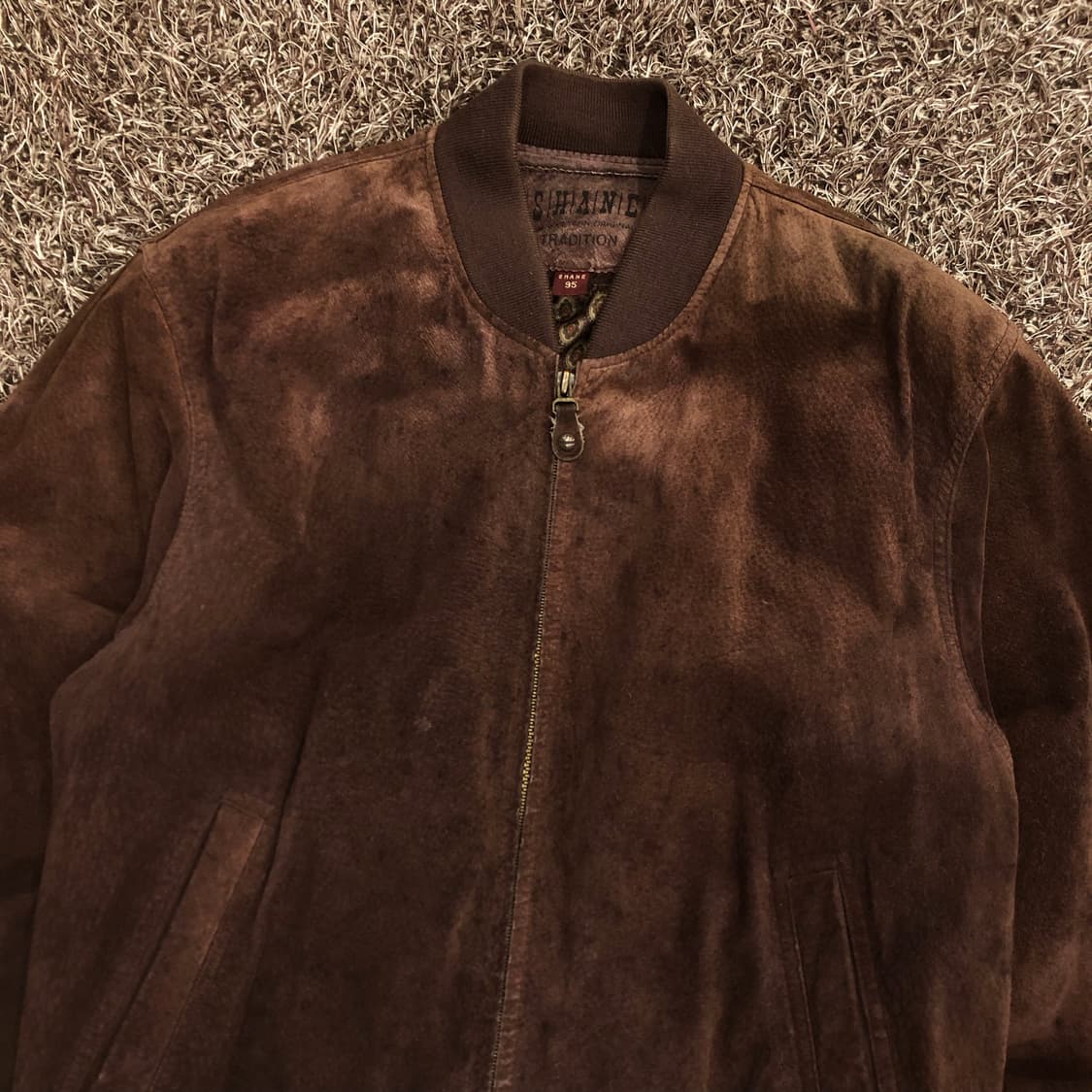 Shane 90s 빈티지 돈피 스웨이드 브라운 블루종 자켓 상품이미지2