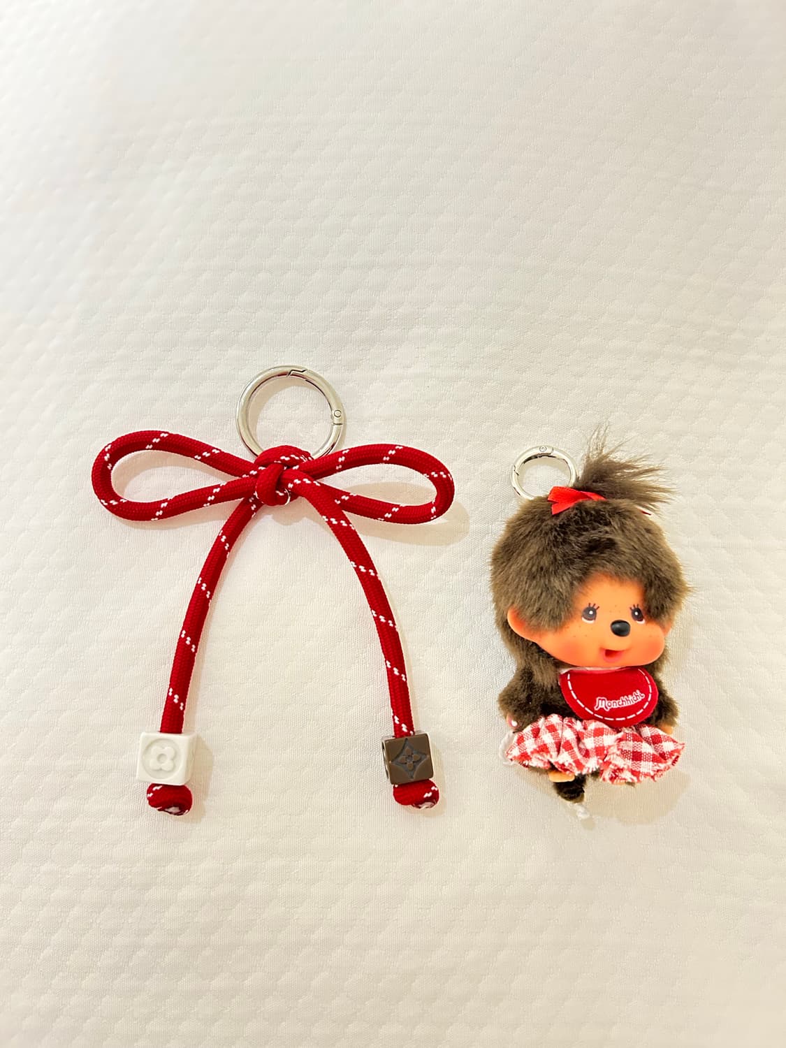 👚커스텀 ✂️ 🦧몬치치 인형 오리지널 대두 미니 키링(레드 체크 상품이미지3