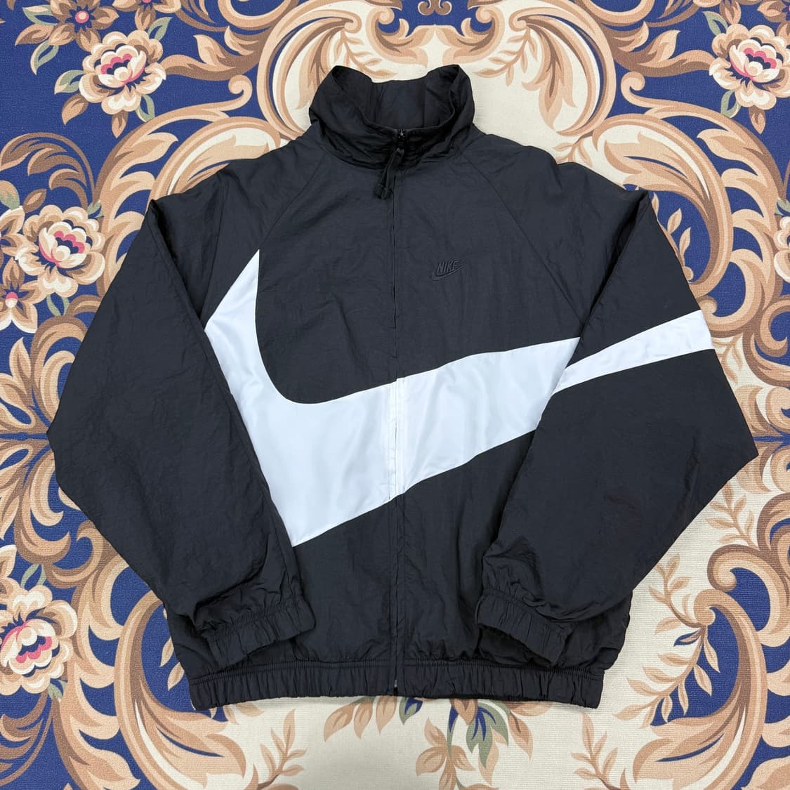 (L)나이키 NIKE 빅로고 우븐 아노락 자켓(블랙,검흰) 상품이미지1