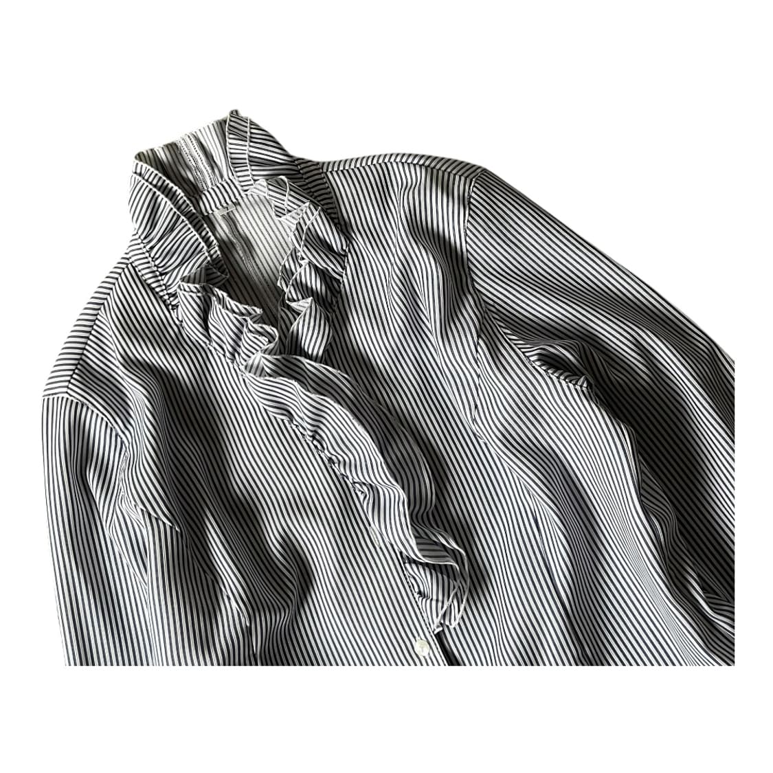 Japanese Vintage . 스트라이프 프릴 블라우스 상품이미지2