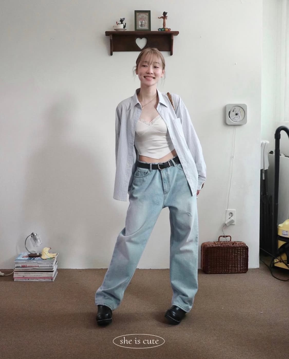 쉬이즈큐트 버디 데님 Buddy denim pants Light blue 상품이미지3