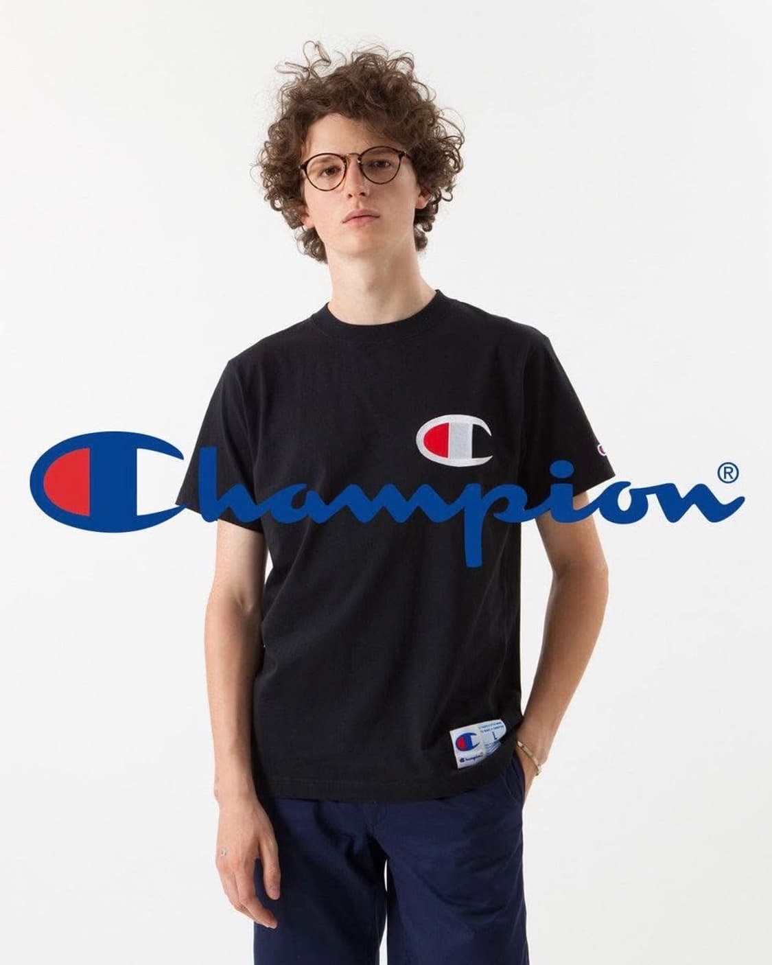 챔피온 빅로고 자수 와펜 블랙 반팔 티셔츠 XL 105 올드스쿨 y2k  상품이미지2
