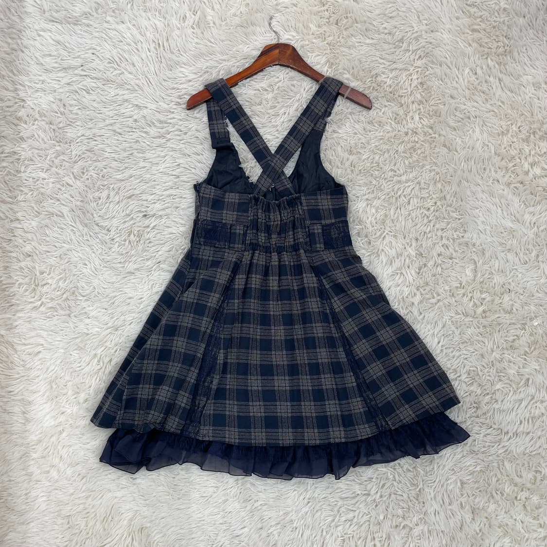 엑시즈팜 체크 레이스업 원피스 상품이미지2