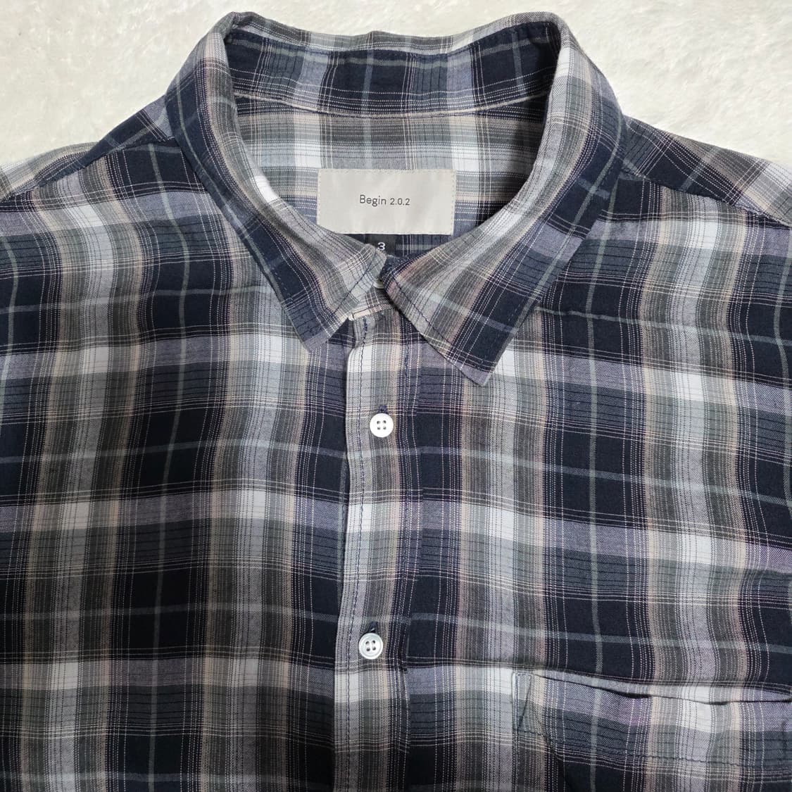 (3)비긴202 레이온 옴브레 체크셔츠  상품이미지2