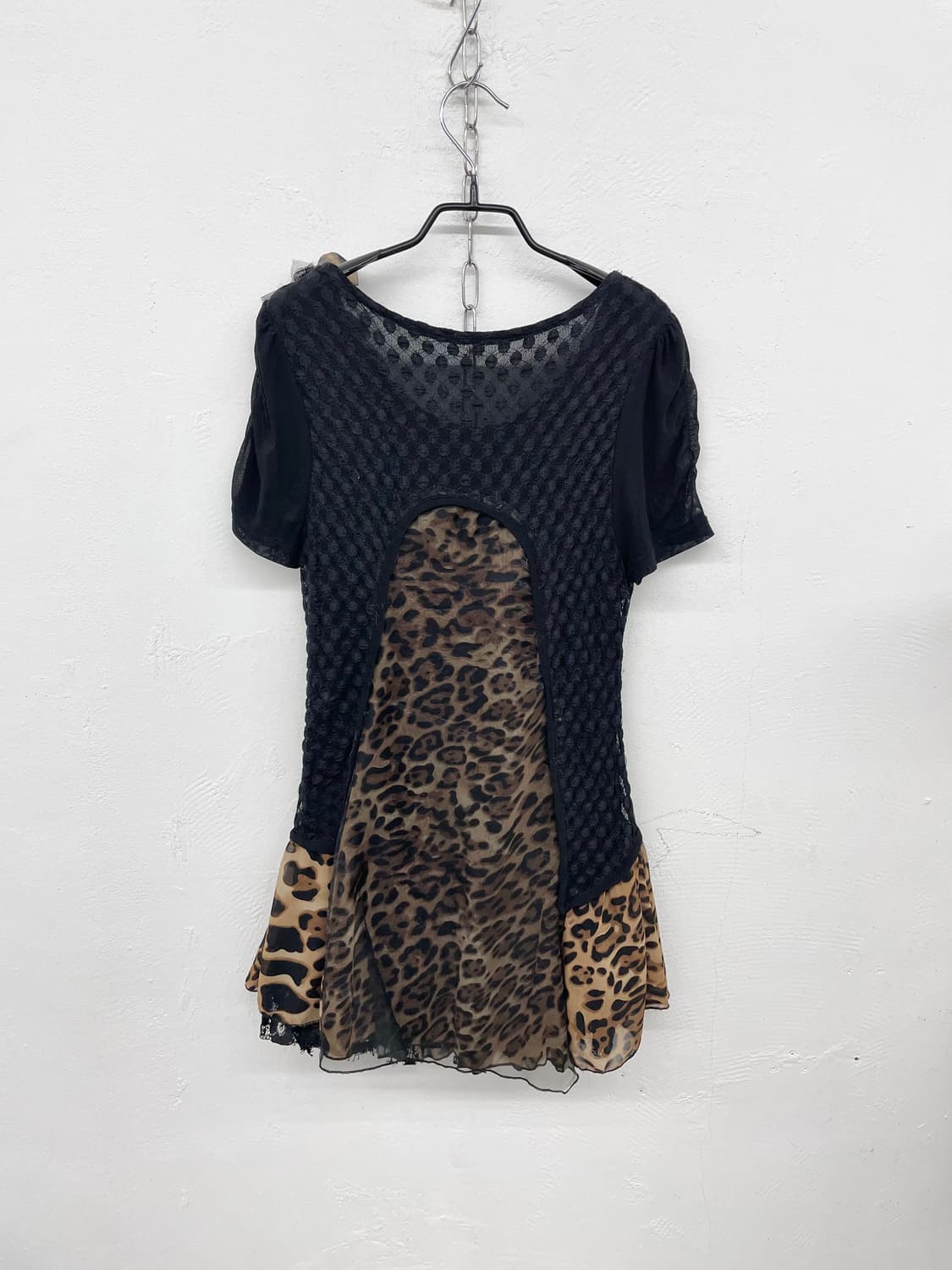 갸루 레오파드 디테일 원피스 상품이미지5