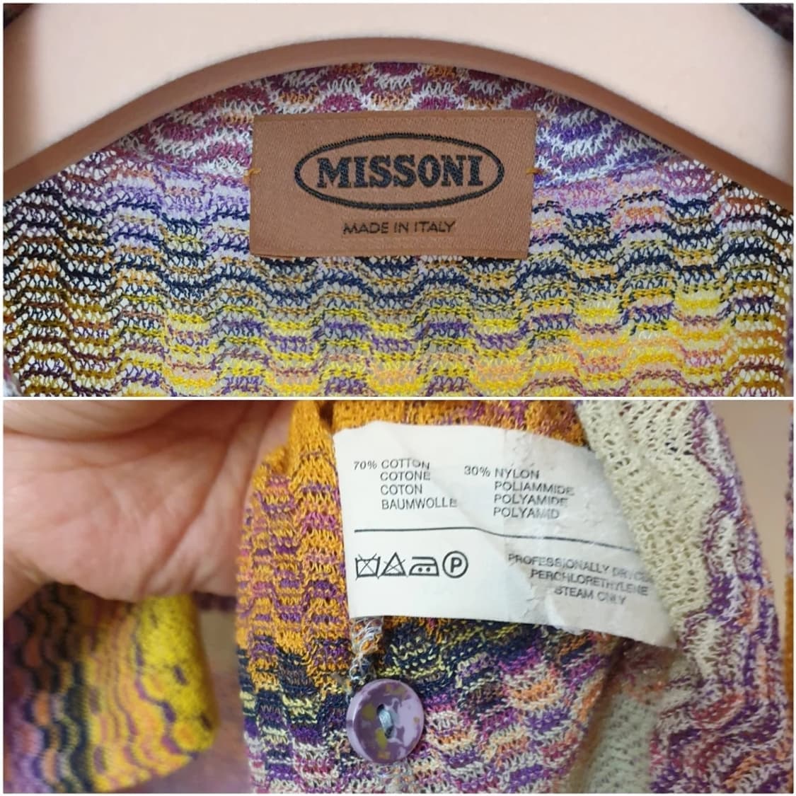 Missoni 미쏘니 메인라벨 파스텔 멀티컬러패턴 시어니트 폴로 스웨터 상품이미지10