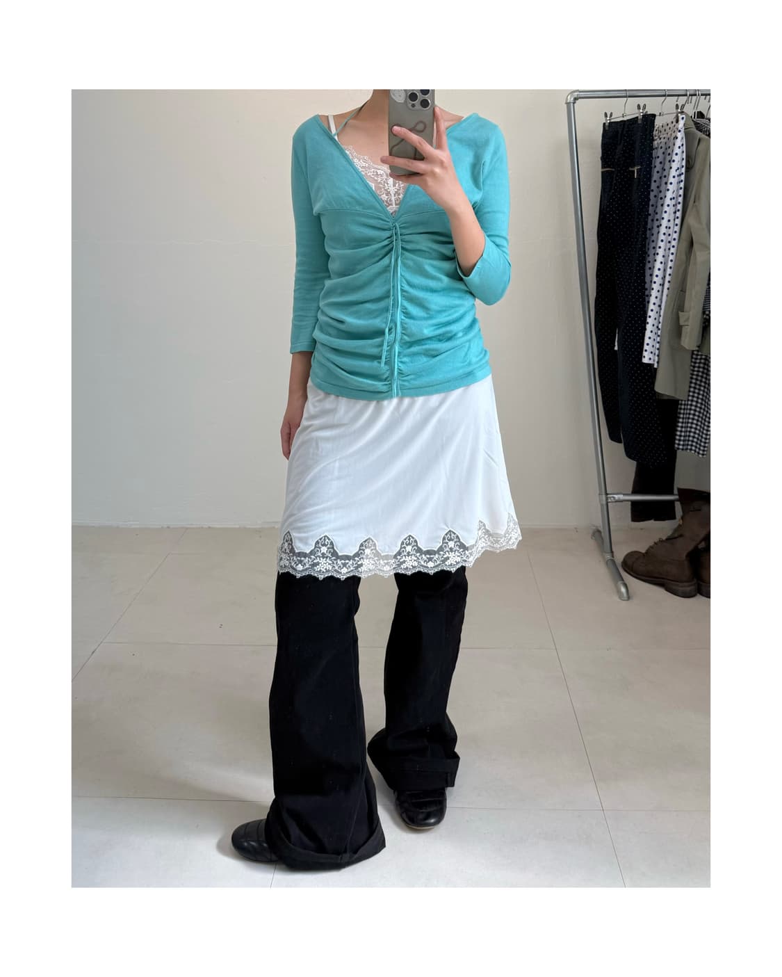 빈티지 셔링 니트 상품이미지2