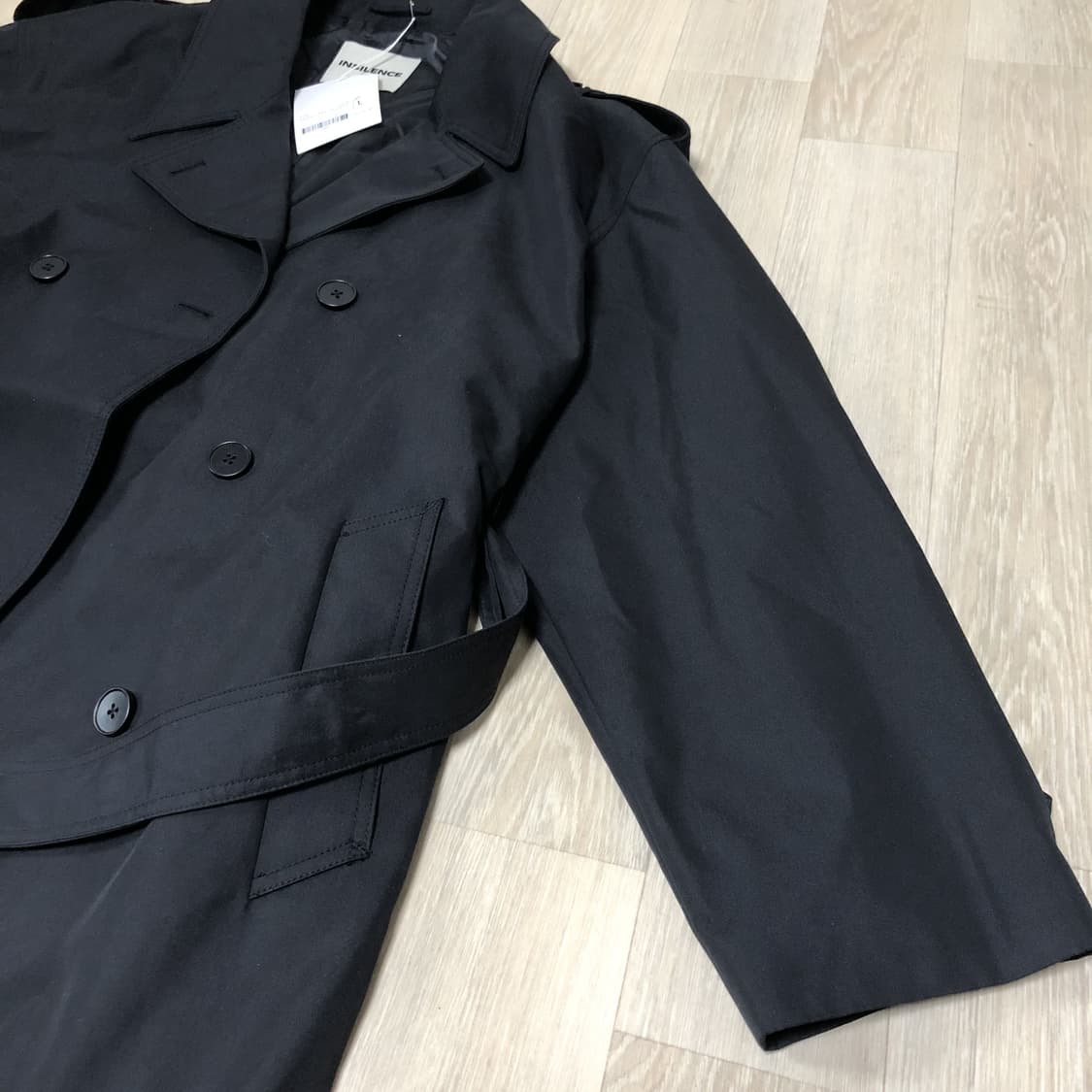 (L) 새상품 인사일런스 INSILENCE 오버사이즈 트렌치 코트 블랙 상품이미지6