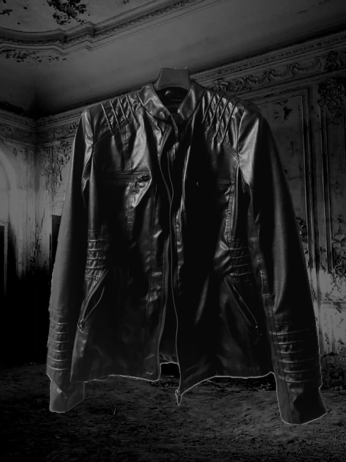 Vintage Y2K 레더 바이커 슬림 자켓 상품이미지1