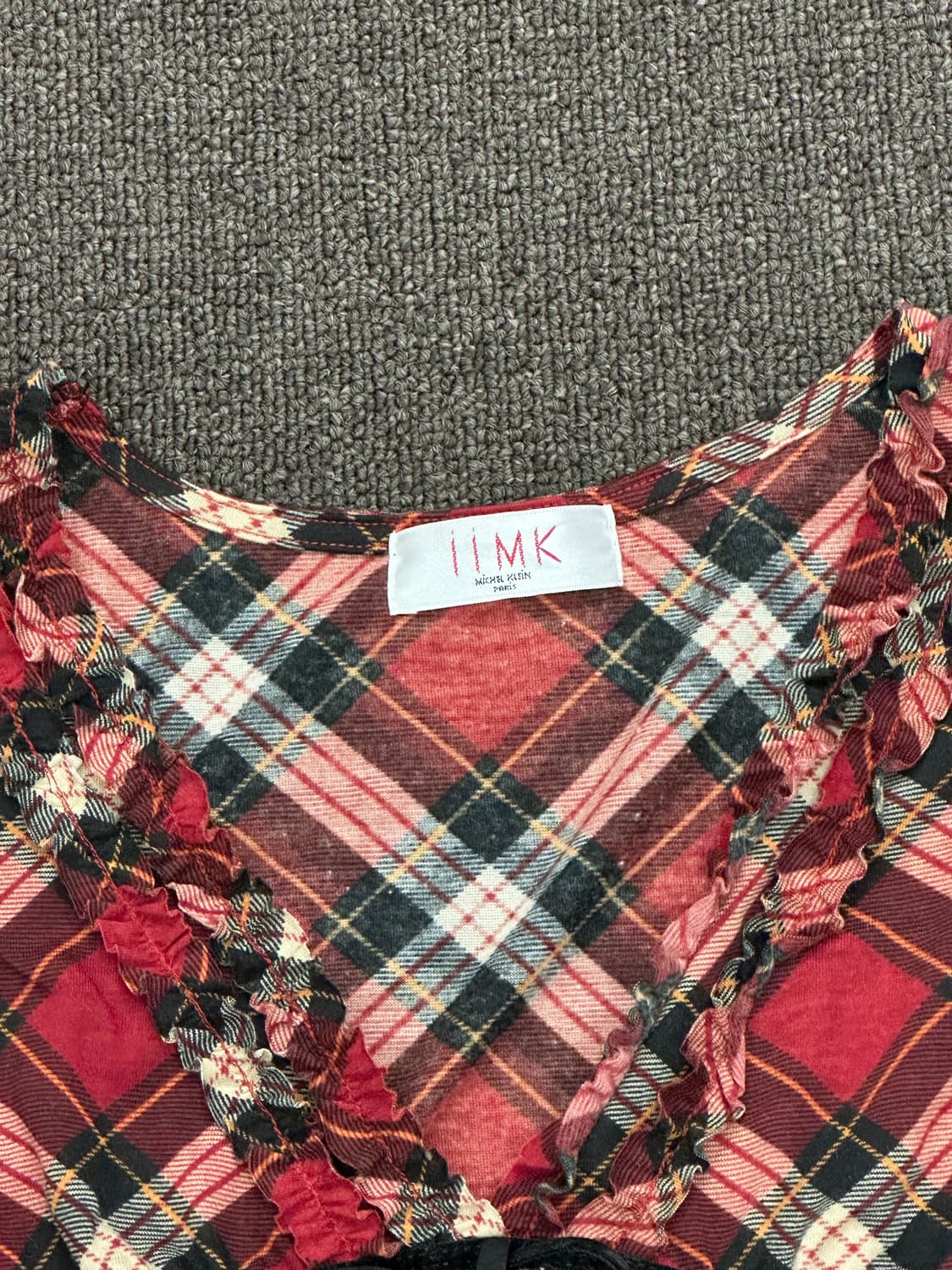 38)Japanese vintage 여성 타탄체크 레이스 펑크 반팔 상품이미지5