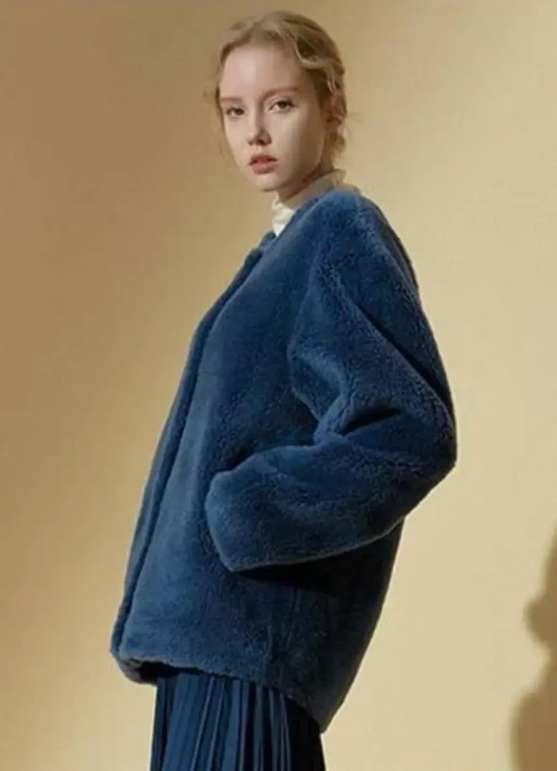 씨티지 호주산 양모100 리버시블 하프코트 / 프리 상품이미지4