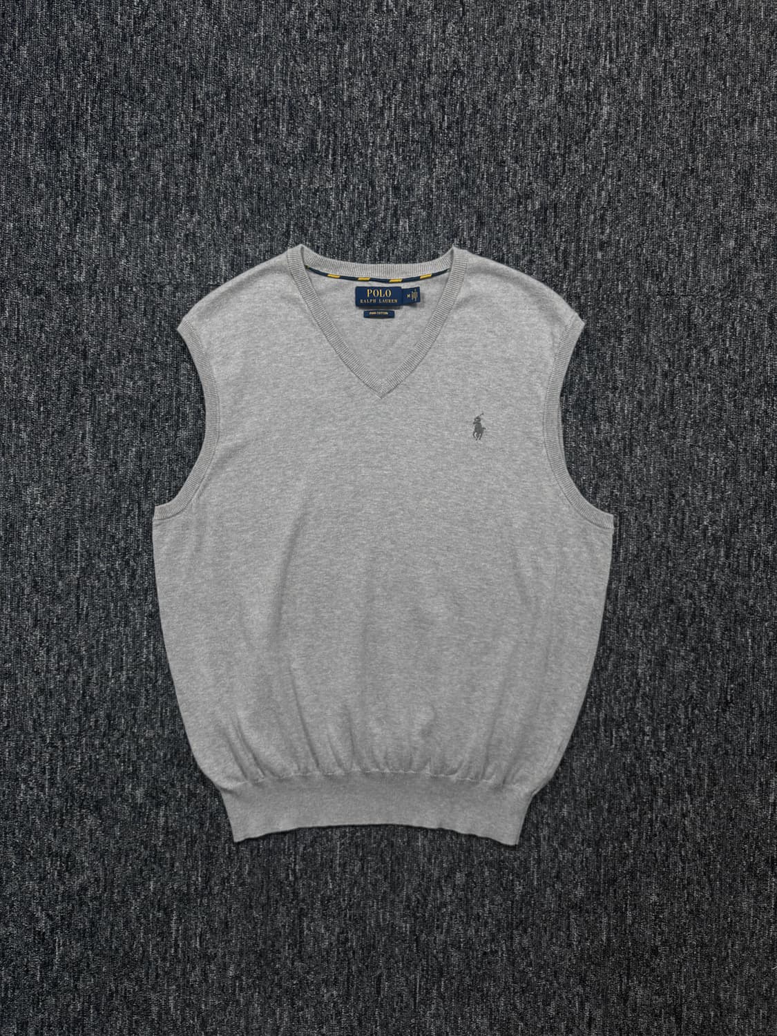 폴로 그레이 피마 코튼 브이넥 니트 베스트 상품이미지3