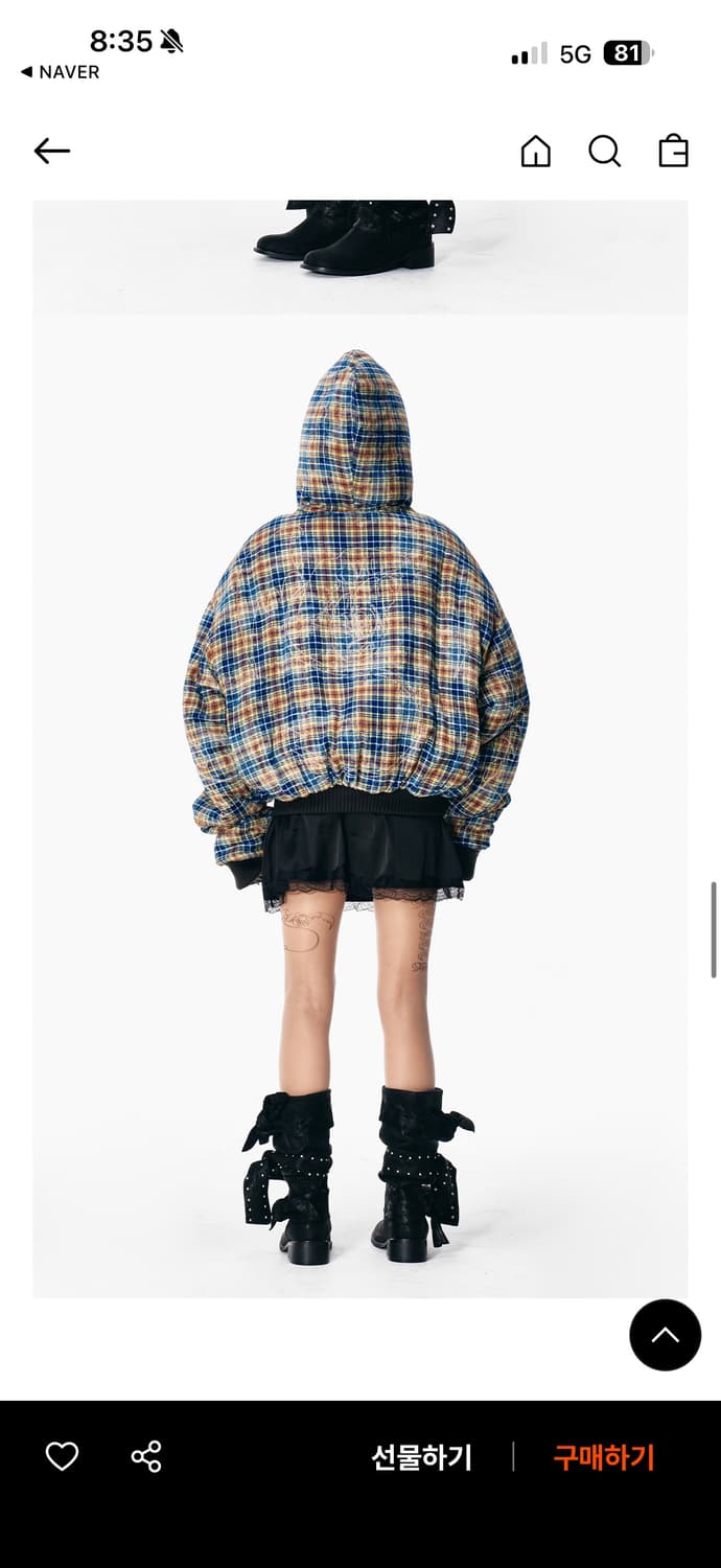 YEEL CUBIC TARTAN CHECK HOODIE JUMPER 상품이미지2