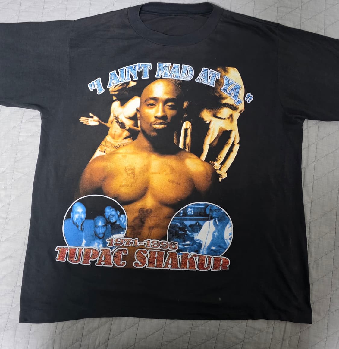 [OS] 90s 투팍 I AIN'T MAD AT YA 빈티지 밴드티 랩티 상품이미지1