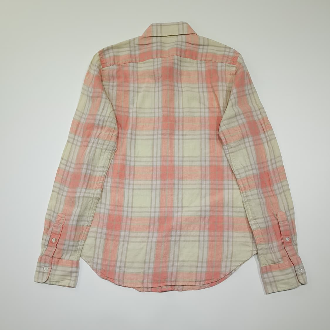 CK133 M 폴로 QR 클래식핏 린넨 타탄체크 소프트피치 셔츠 남방 상품이미지8