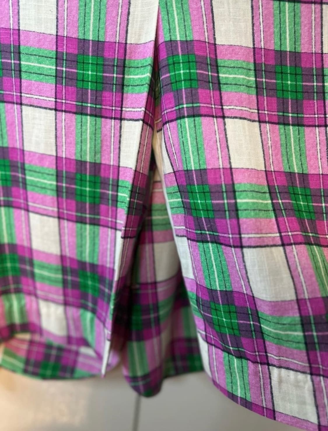 체크 반팔 오버핏린넨자켓 상품이미지6