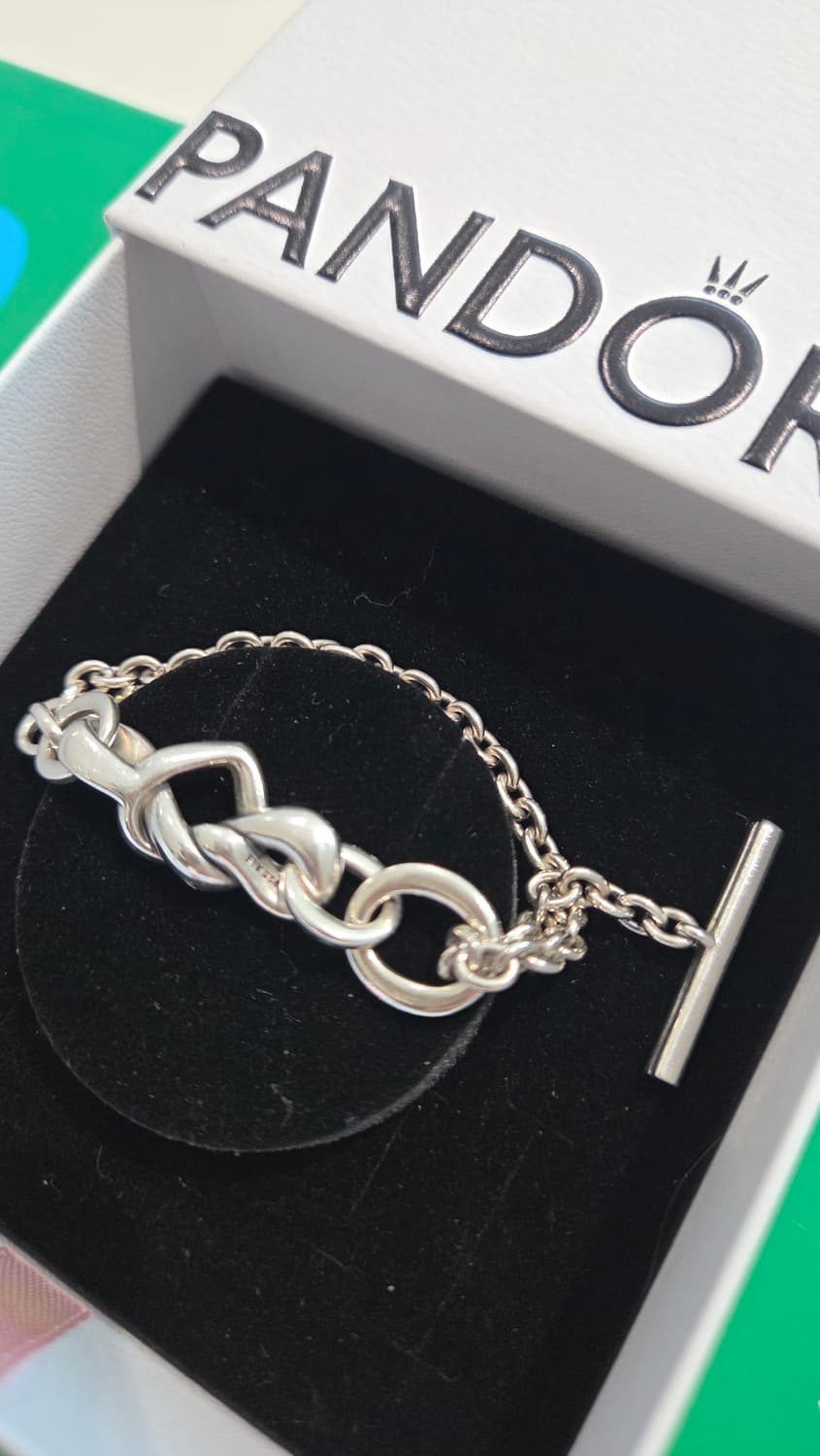 PANDORA 판도라 정품 노티드 체인팔찌 하트 실버팔찌 상품이미지3