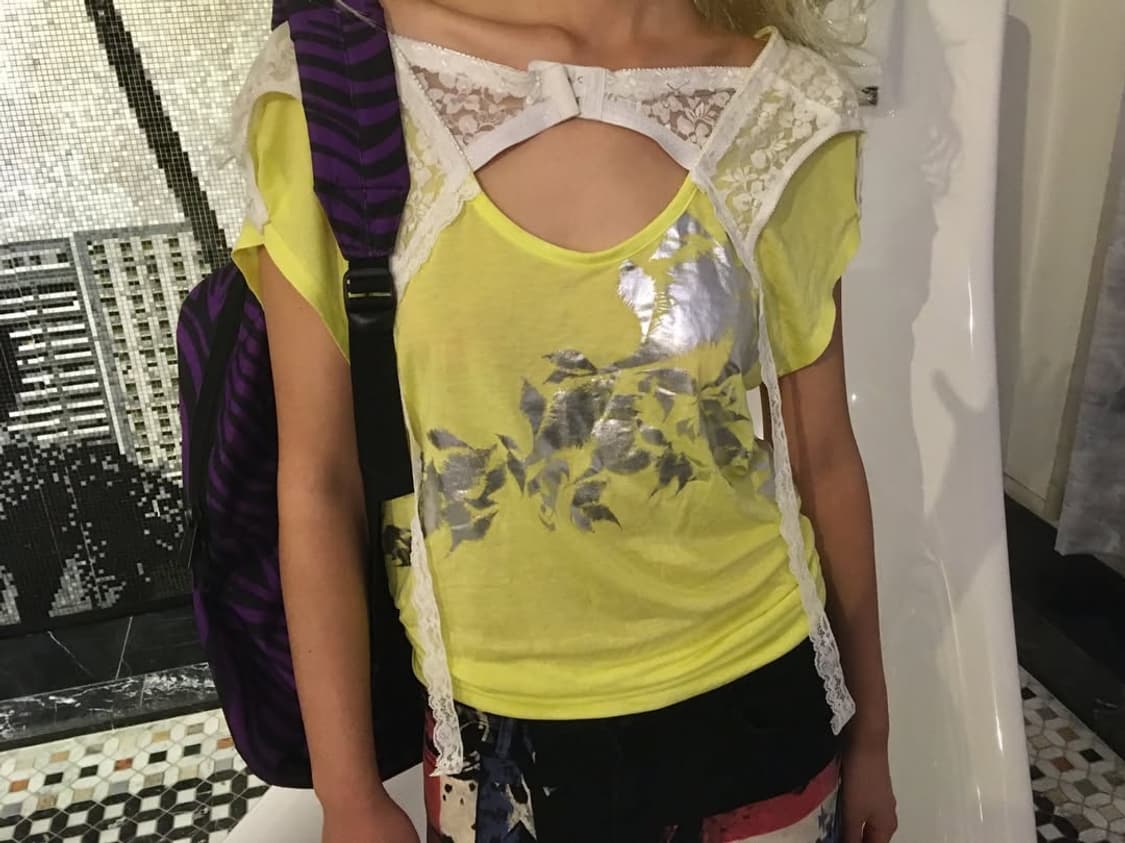 Neon yellow langerie top 상품이미지1