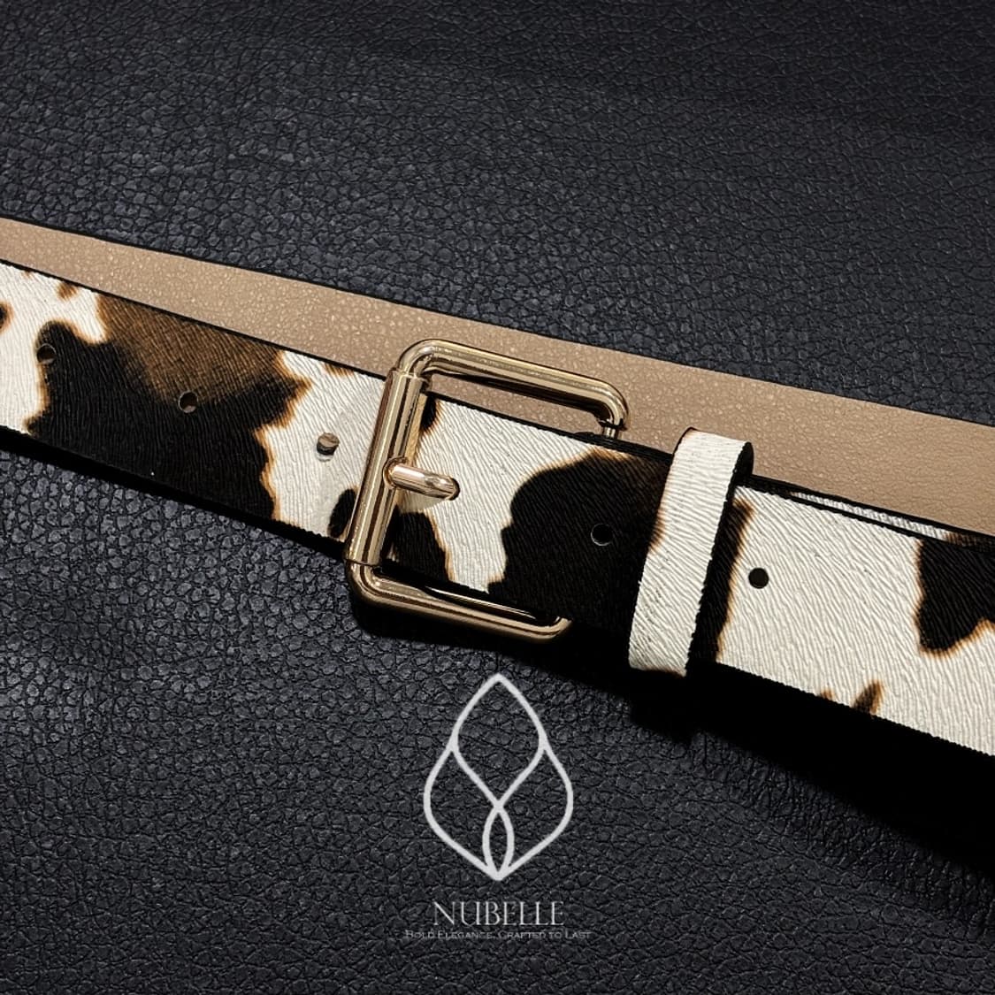 🌗 Leopard engraving belt / 호피 송치털 음각 벨트 상품이미지3
