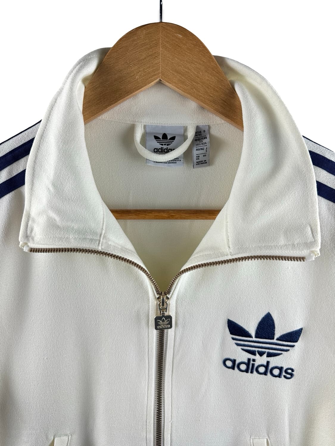 아디다스 빅 트레포일 화이트네이비 크레페 딱붙 트랙져지2616 상품이미지2