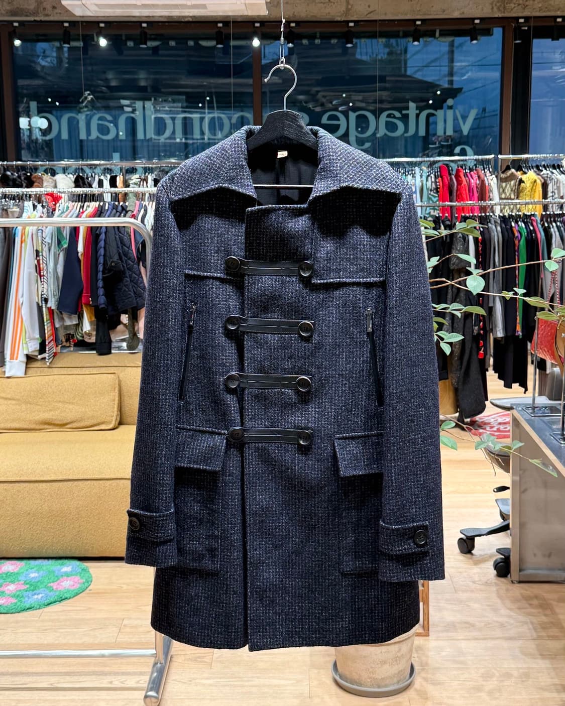 존 갈리아노 네이비 트위드 울 더플 코트  상품이미지1