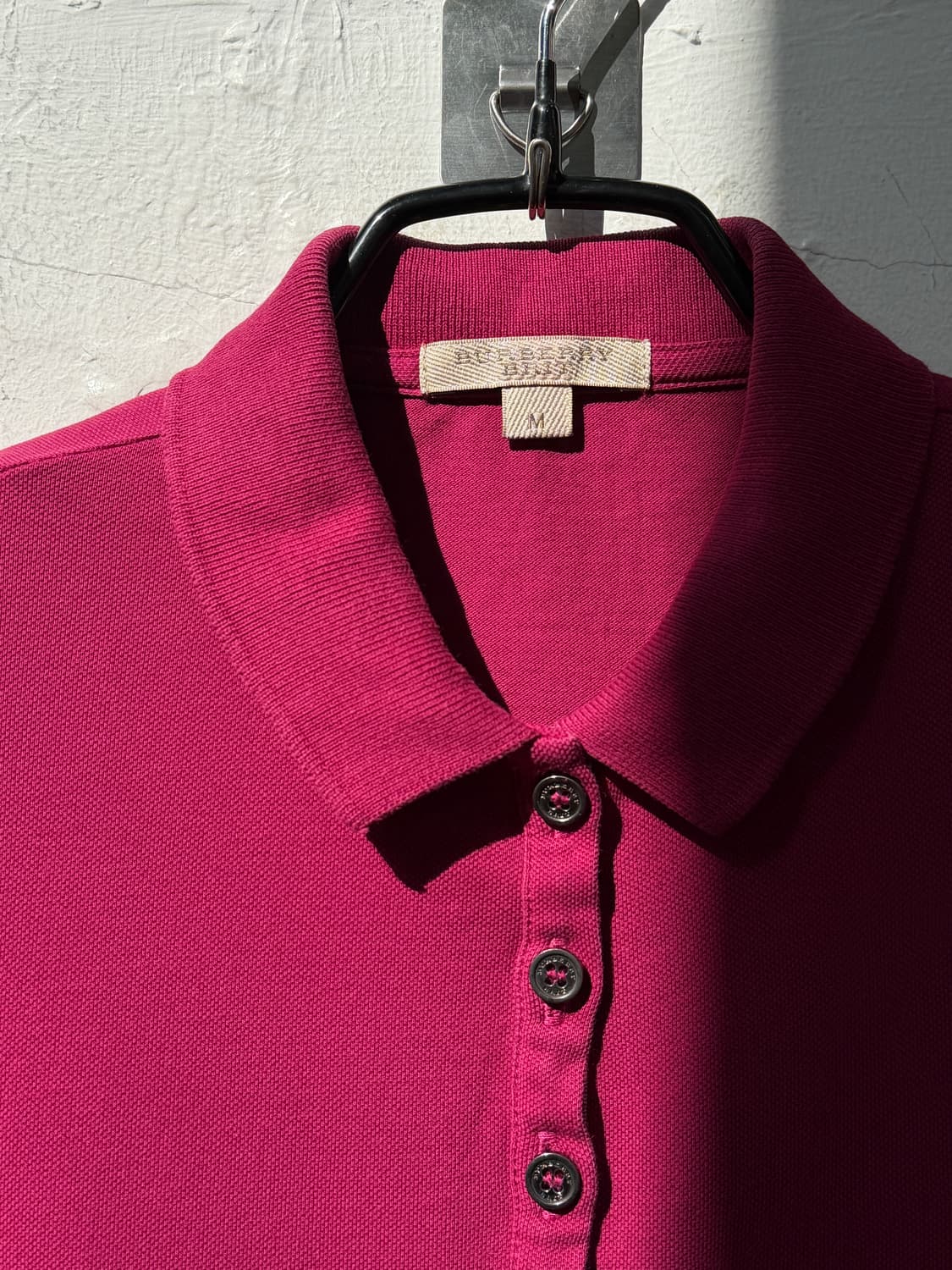 Burberry 버버리 푸시아핑크 셔링 폴로 셔츠 M 상품이미지2