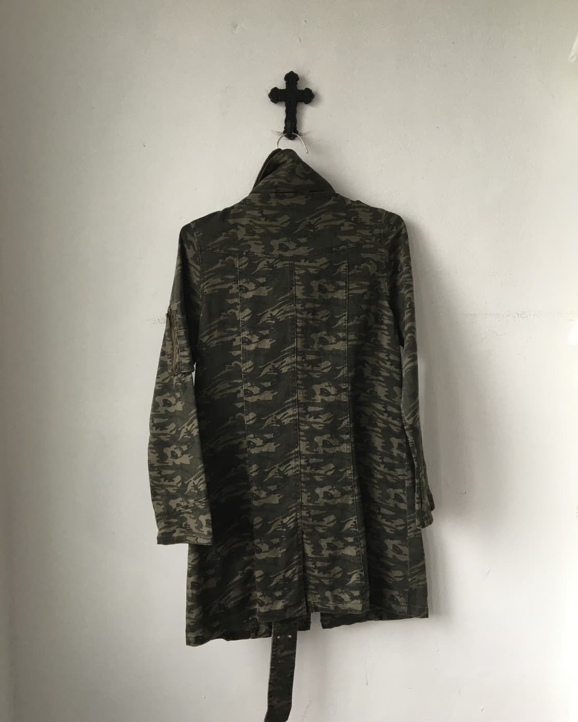 Camo pattern high neck belted jacket 상품이미지2