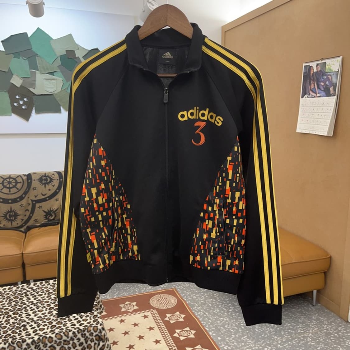 아디다스 키치 픽셀 그래픽 패턴 져지 집업 95 C09262 상품이미지3