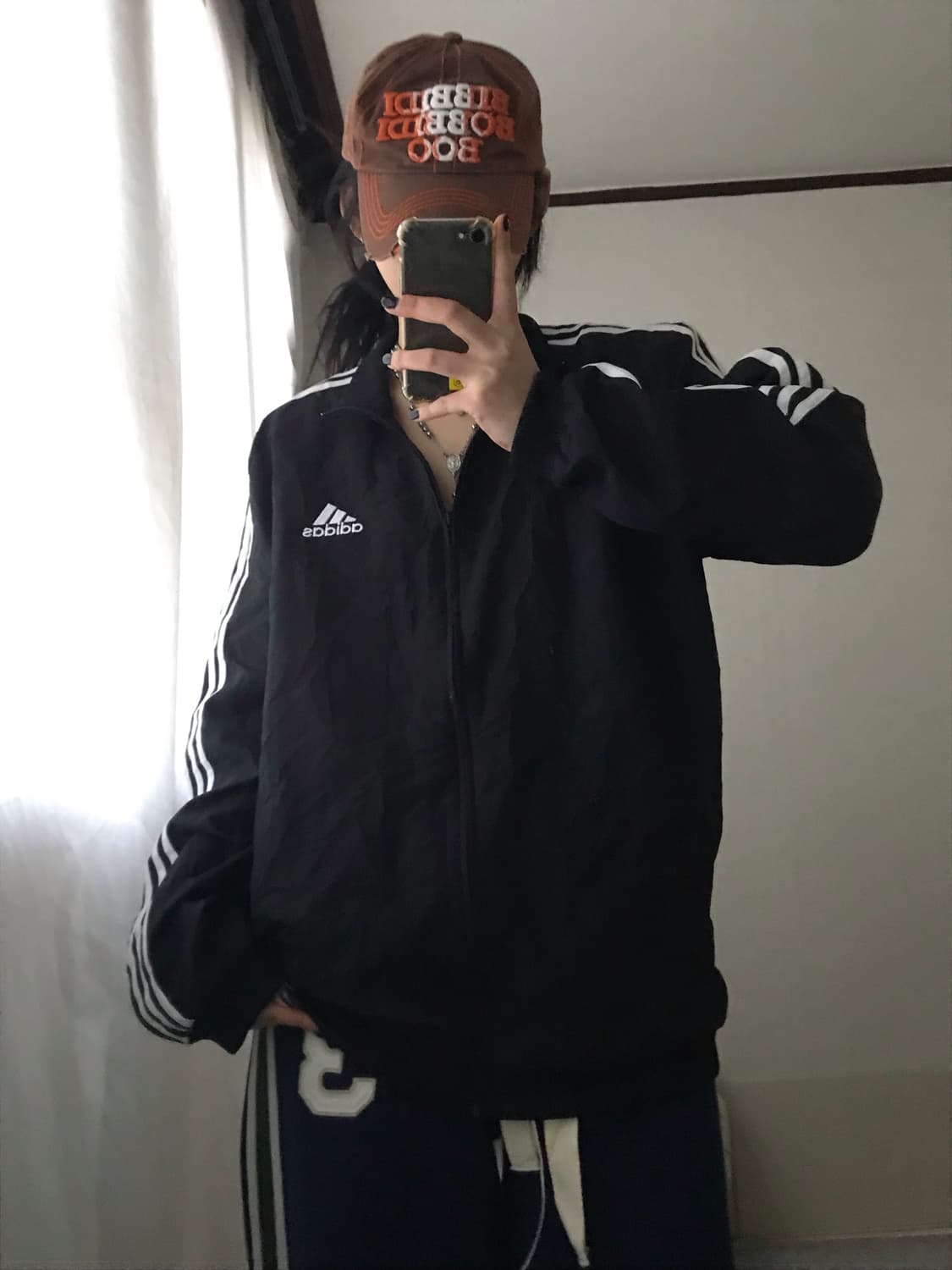 아디다스 블랙 오버핏 바람막이 상품이미지3