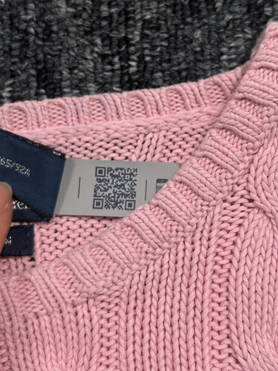 폴로 QR 핑크 꽈배기 니트 상품이미지7
