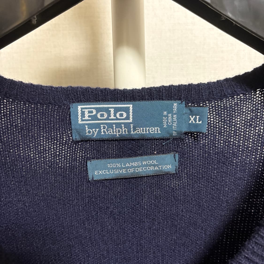 폴로 랄프로렌 램스울 V넥 니트 / 네이비, XL 상품이미지4