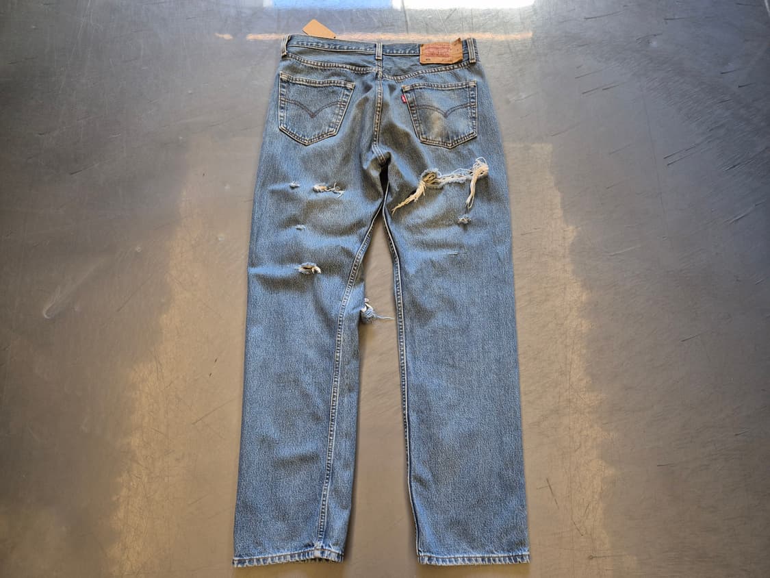 00s 리바이스501 하드 디스트레스드 데님 팬츠 상품이미지2