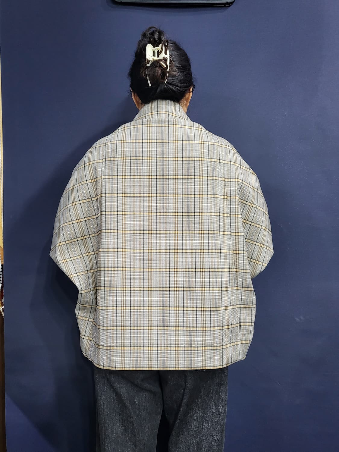 체크 오버핏 자켓 상품이미지3