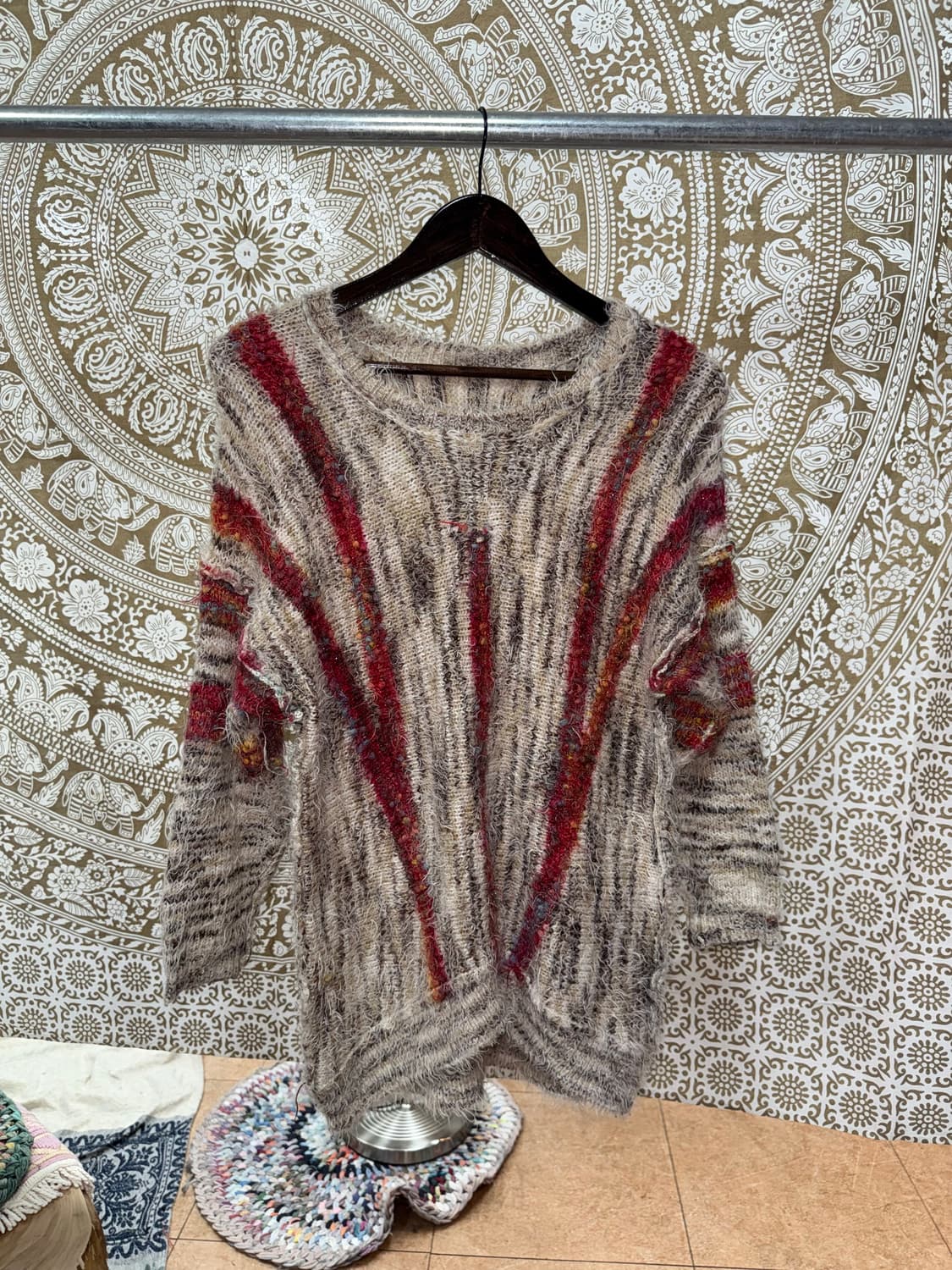 빈티지 디테일 라운드 7부 니트  상품이미지3