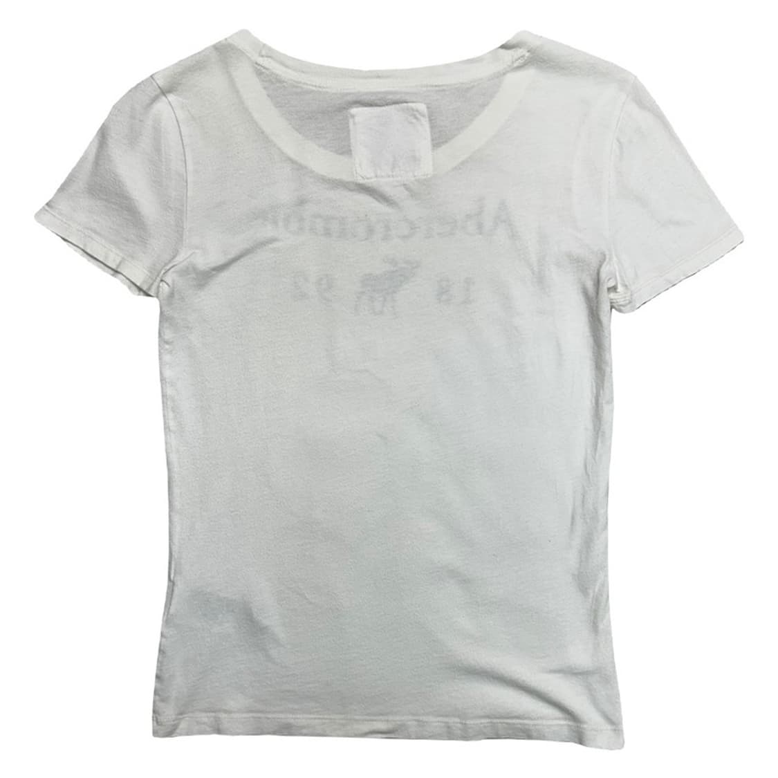 ABERCROMBIE & FITCH 센터로고 화이트 반팔티 M 상품이미지7