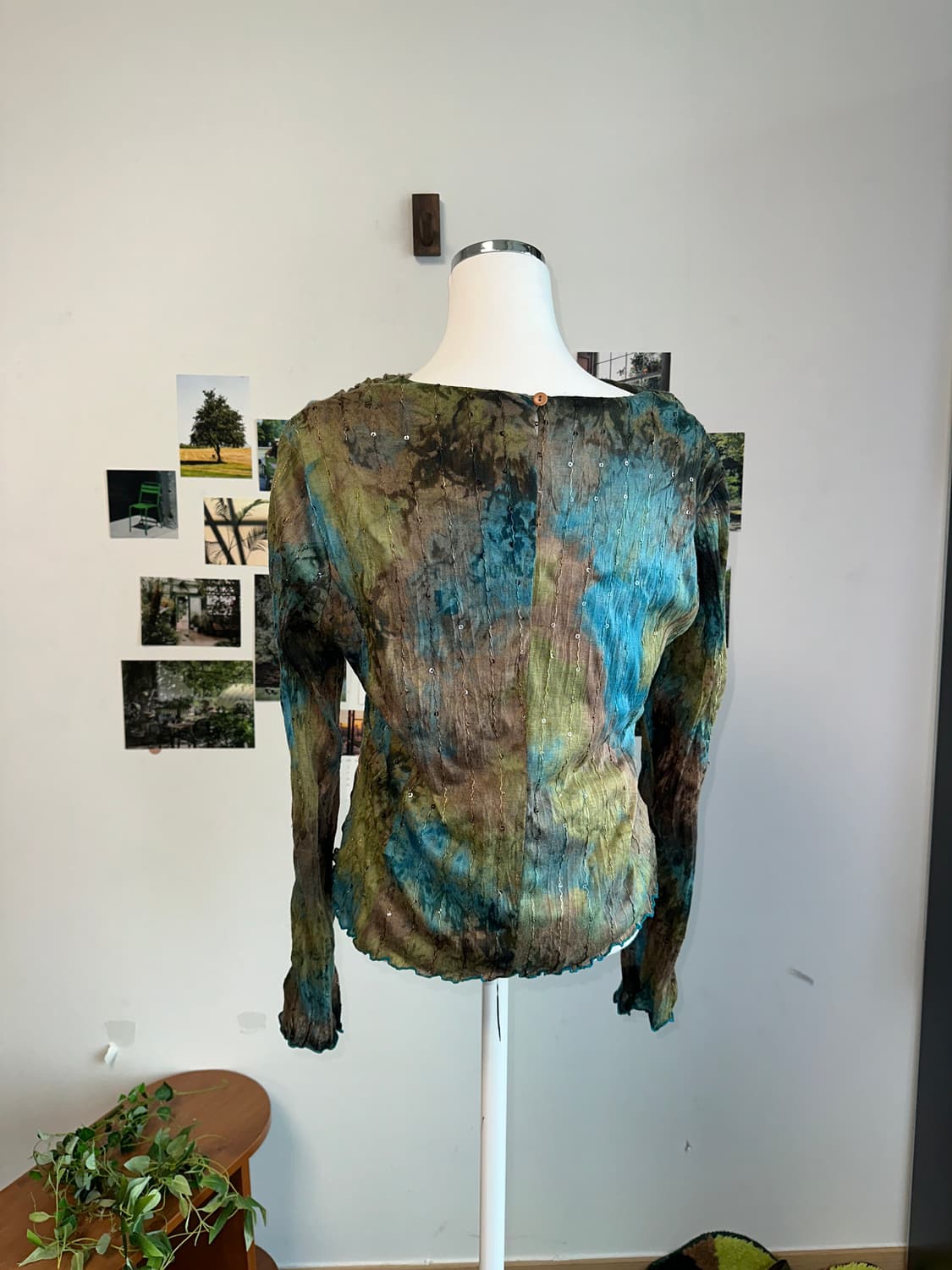 Blue brown tie dye velvet bl 상품이미지3