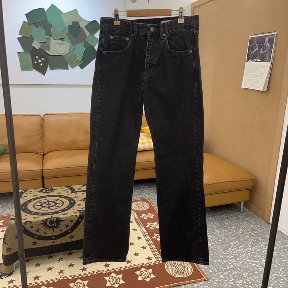 모드나인 고양이패치 모던시크 흑청 데님팬츠 28인치 C08628 상품이미지3