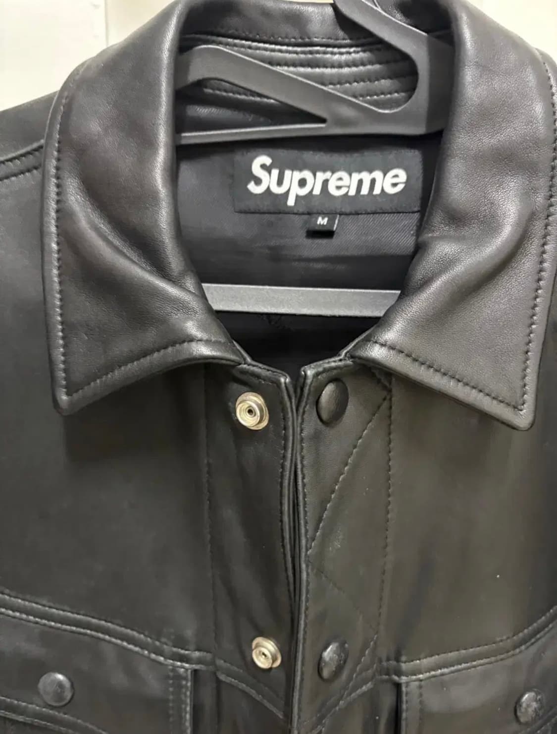 슈프림 18fw 레더 트러커자켓 m 상품이미지2