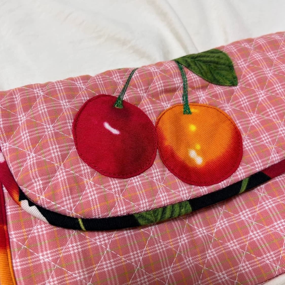 Vintage Cherry patch-work Pouch 상품이미지2