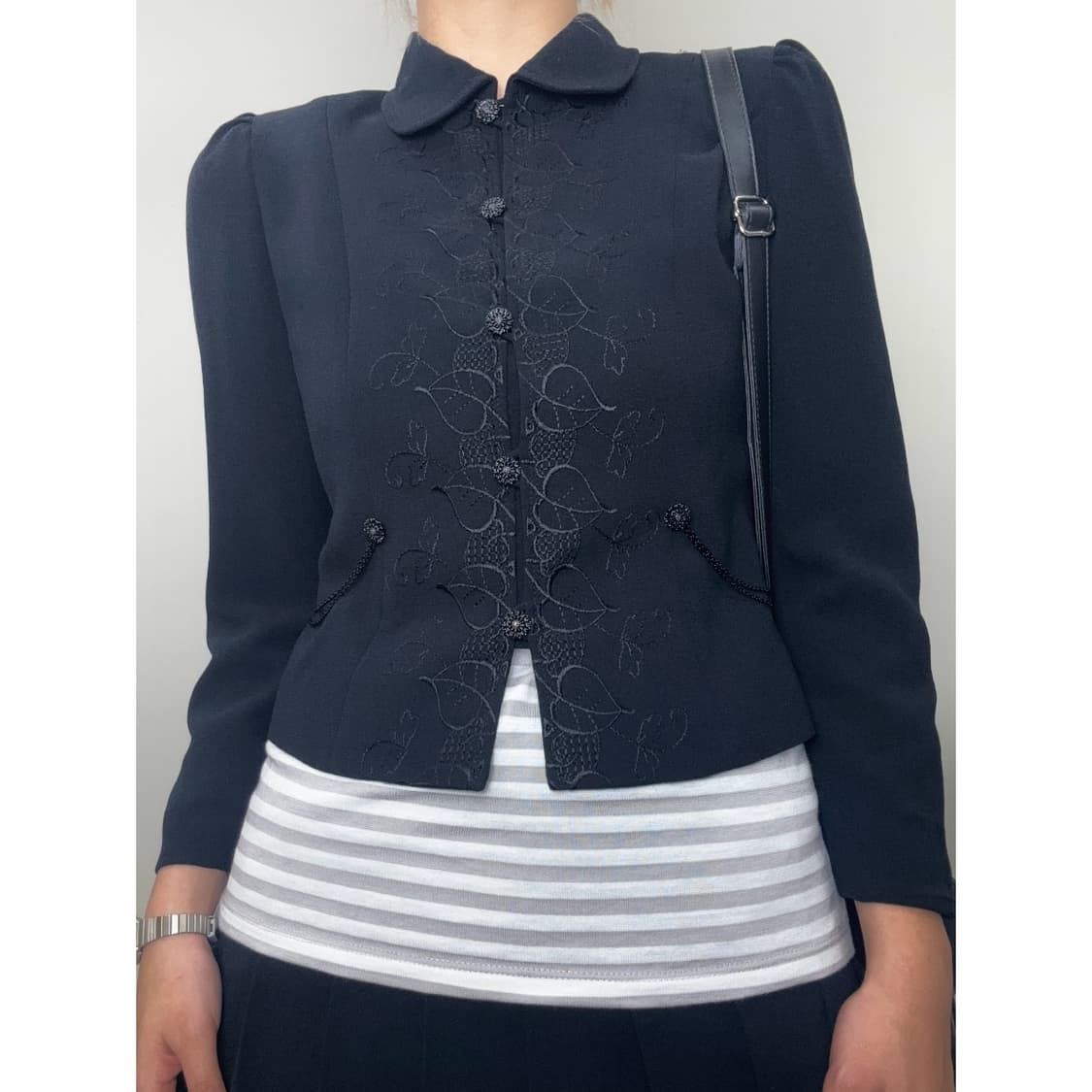 빈티지 블랙 블레이저 스커트 셋업 상품이미지4