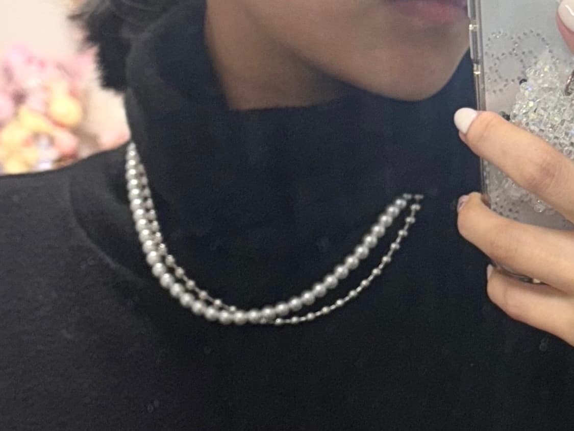 넘버링 진주 레이어드 목걸이 상품이미지2